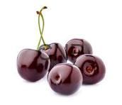 karaz - Center News Network Cluster of four glossy dark red cherries with green stems on a white background.