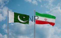 p i - Center News Network Two national flags waving in a clear blue sky: Pakistan on the left and Iran on the right.