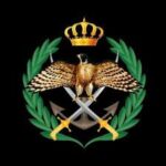 Imperial-style emblem with a crowned falcon, two crossed swords, and a green laurel wreath on a black background.