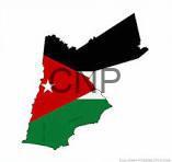 flma - Center News Network Outline map of Jordan filled with the Jordanian flag (red triangle with white star and black/white/green stripes)