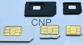 shaaa - Center News Network Several SIM cards and adapters laid out on a light blue surface, showing different SIM formats and gold contact pads, with 'CNP' text in the center.