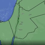 Map view of a Middle East region with green land, coastal area on the left, and labeled Arabic cities; shows country borders and a timestamp (2026-05-07 03:00:00 UTC) with ArabiaWeather logo.